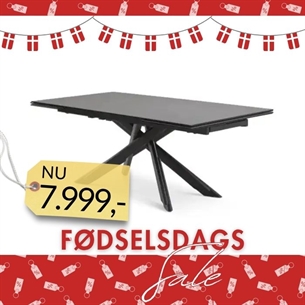 Hudson spisebord 200(300)x100 cm. Antracit med sort stel